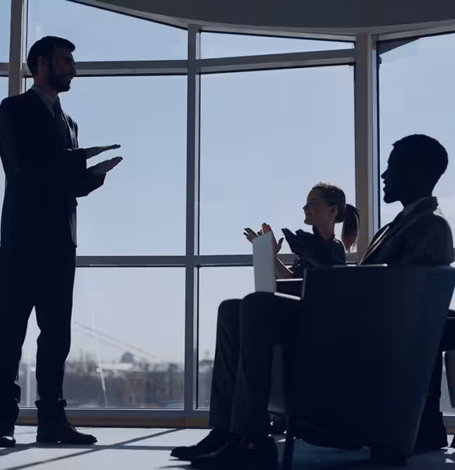 CEO talking to employee